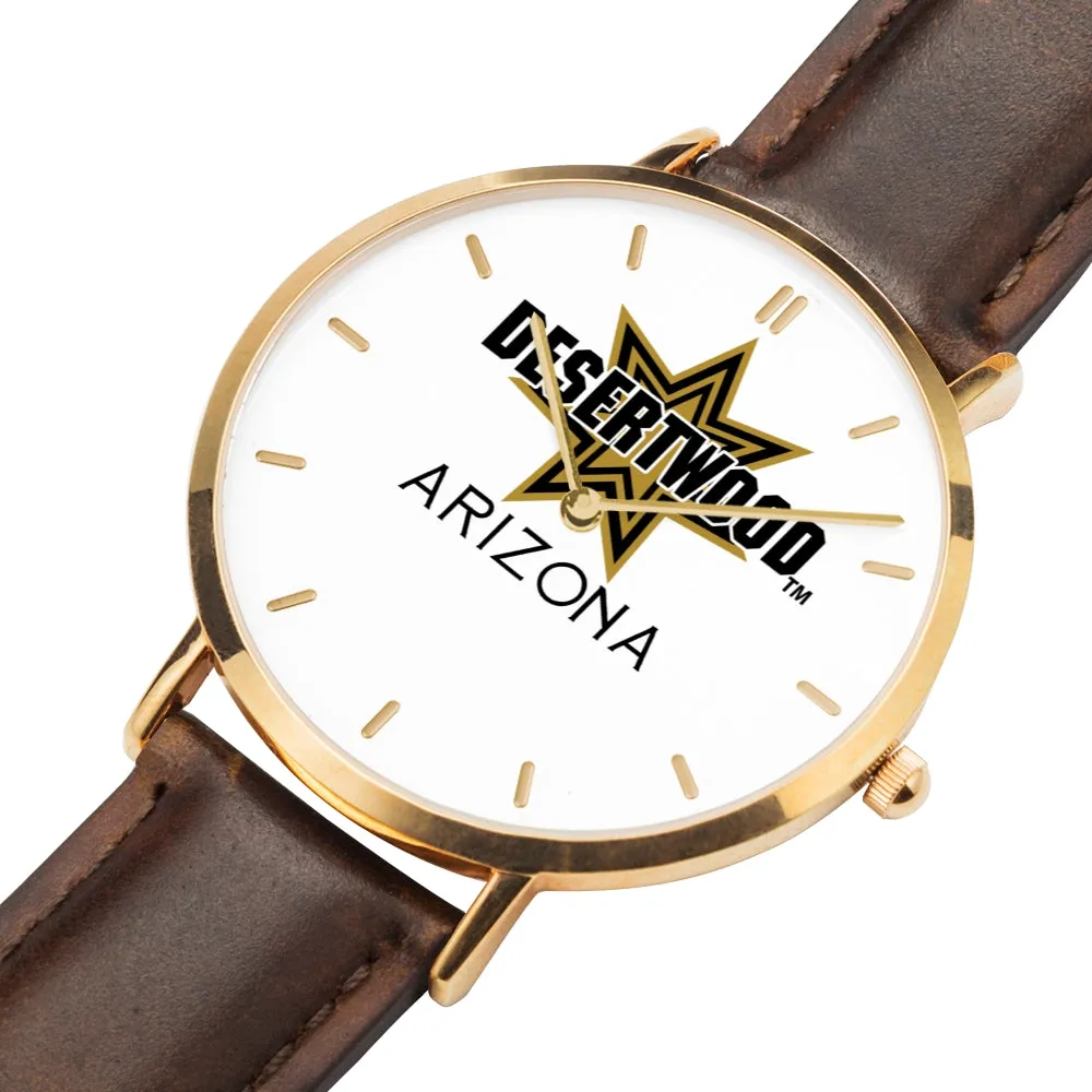 DESERTWOOD STAR watch with leather band