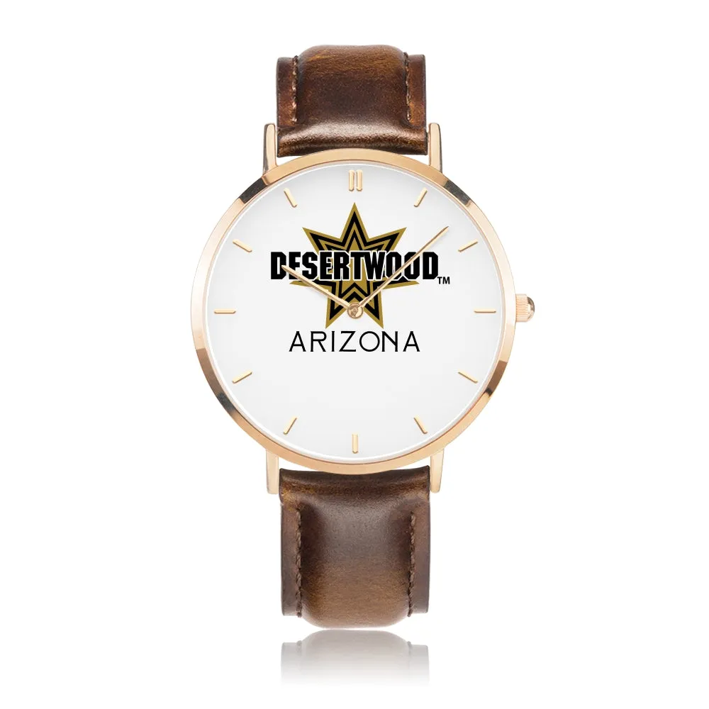 DESERTWOOD STAR watch with leather band