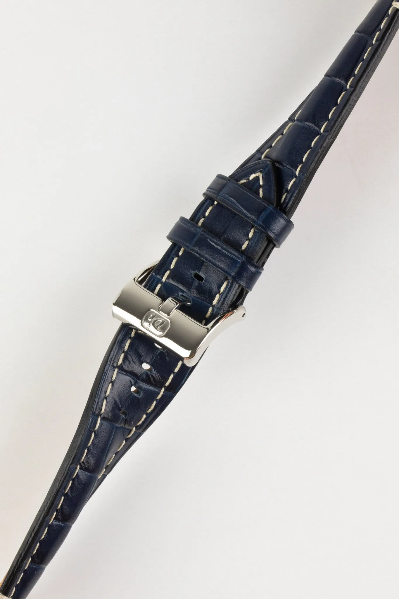 Di-Modell BALI CHRONO Alligator-Embossed Padded Watch Strap in BLUE