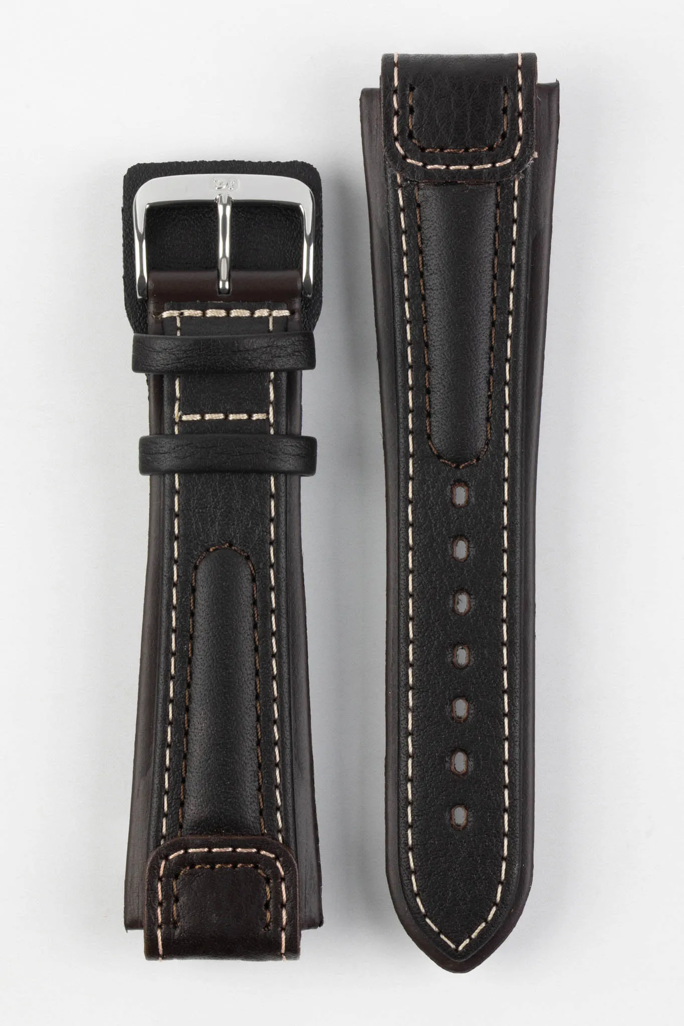 Di-Modell CHRONISSIMO Waterproof Leather Watch Strap in BROWN