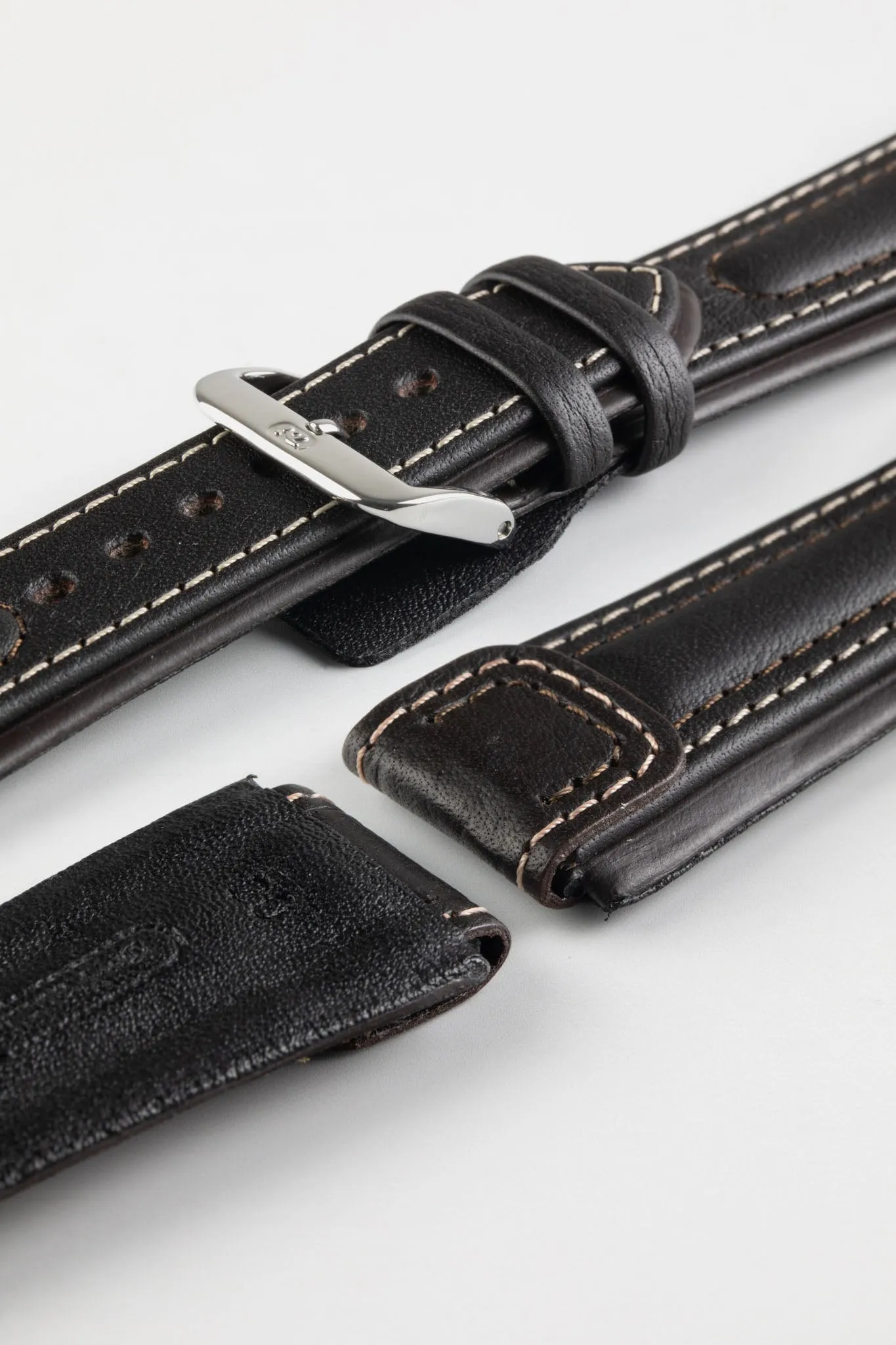 Di-Modell CHRONISSIMO Waterproof Leather Watch Strap in BROWN