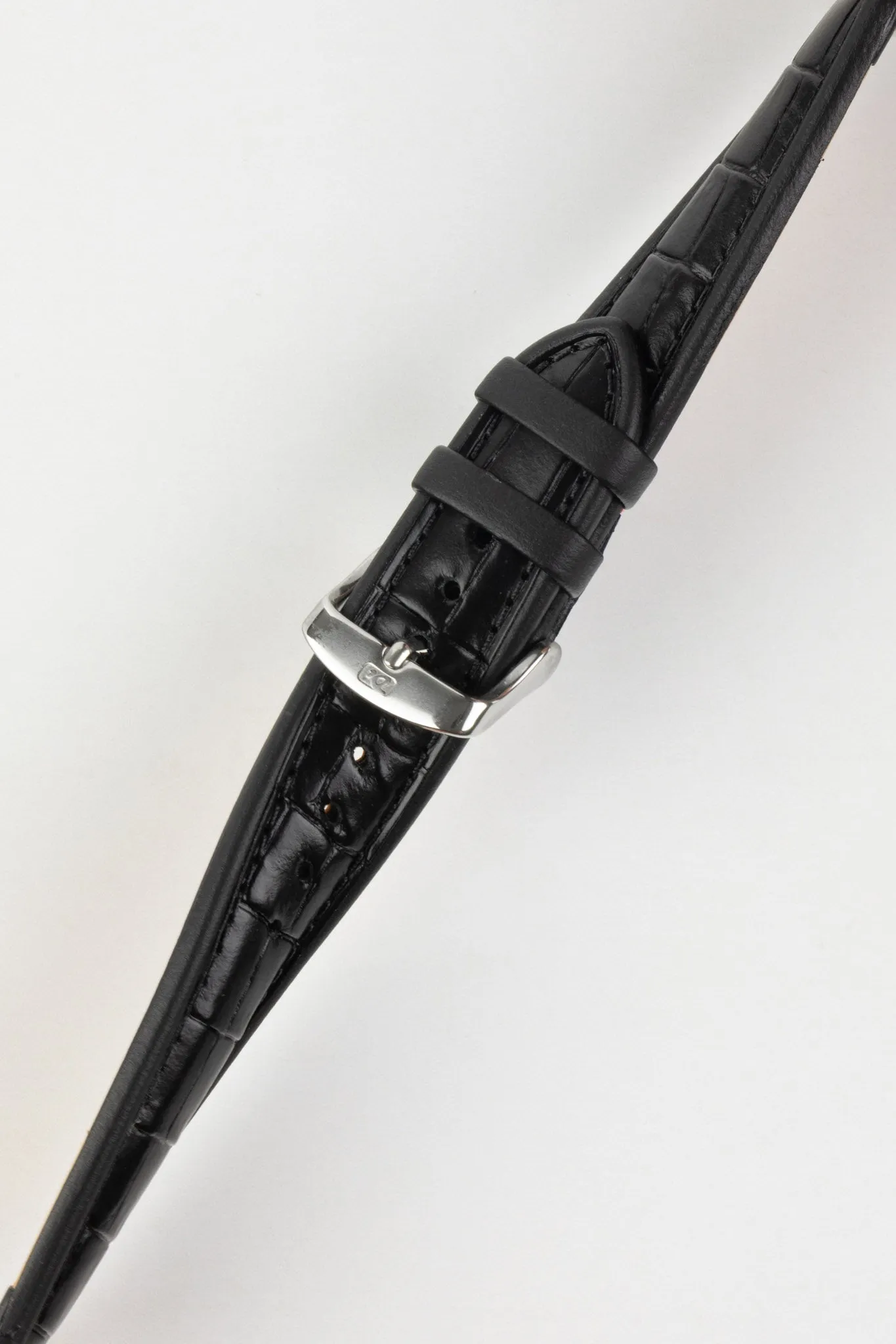 Di-Modell IMPERATOR Waterproof Alligator-Embossed Calfskin Watch Strap in BLACK