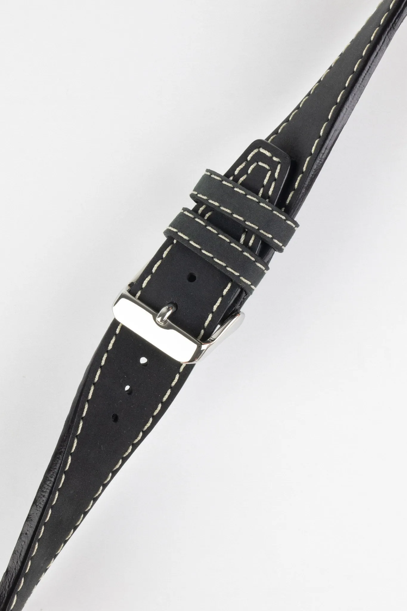 Di-Modell NEVADA Leather Watch Strap in BLACK