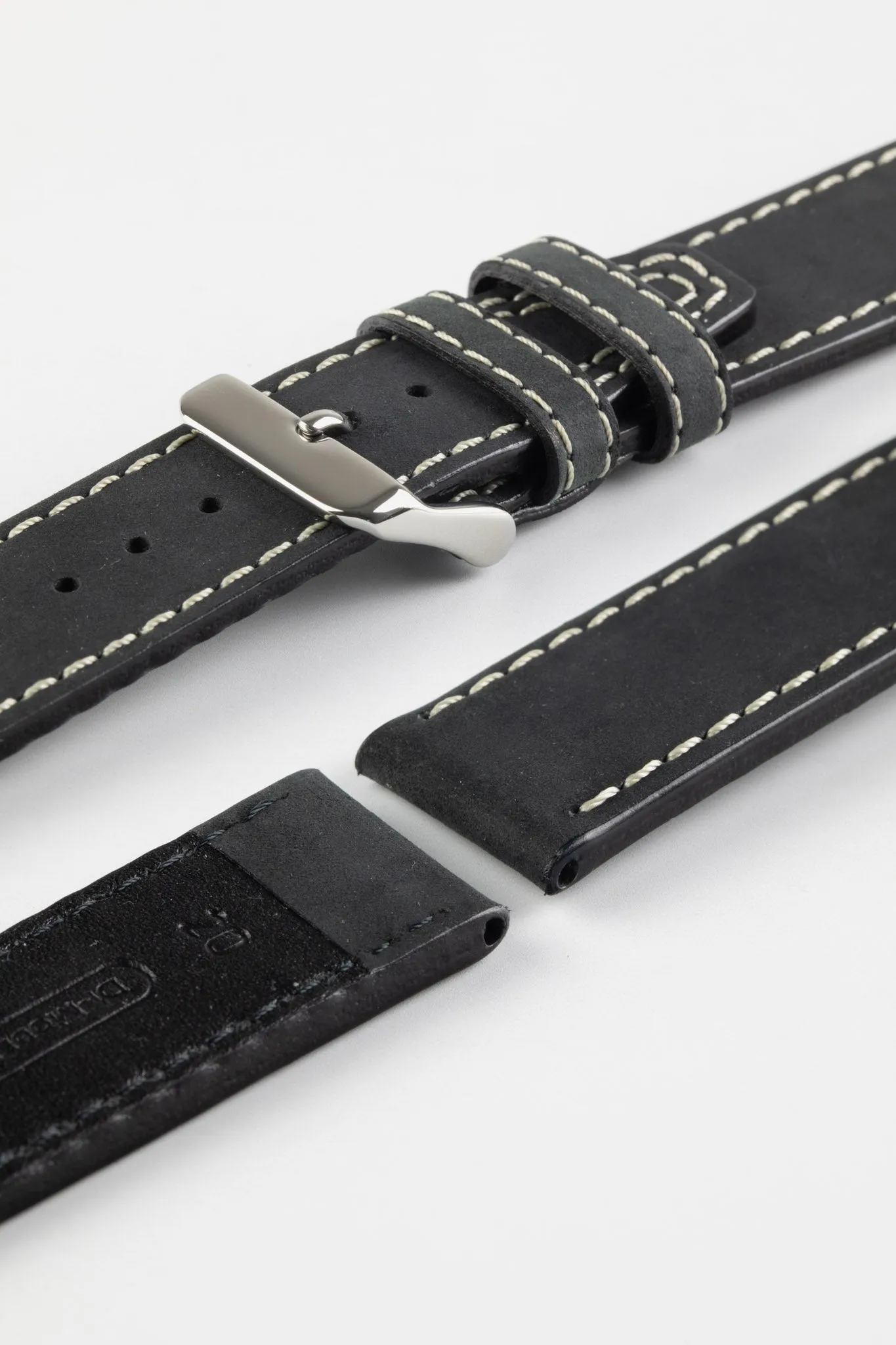 Di-Modell NEVADA Leather Watch Strap in BLACK