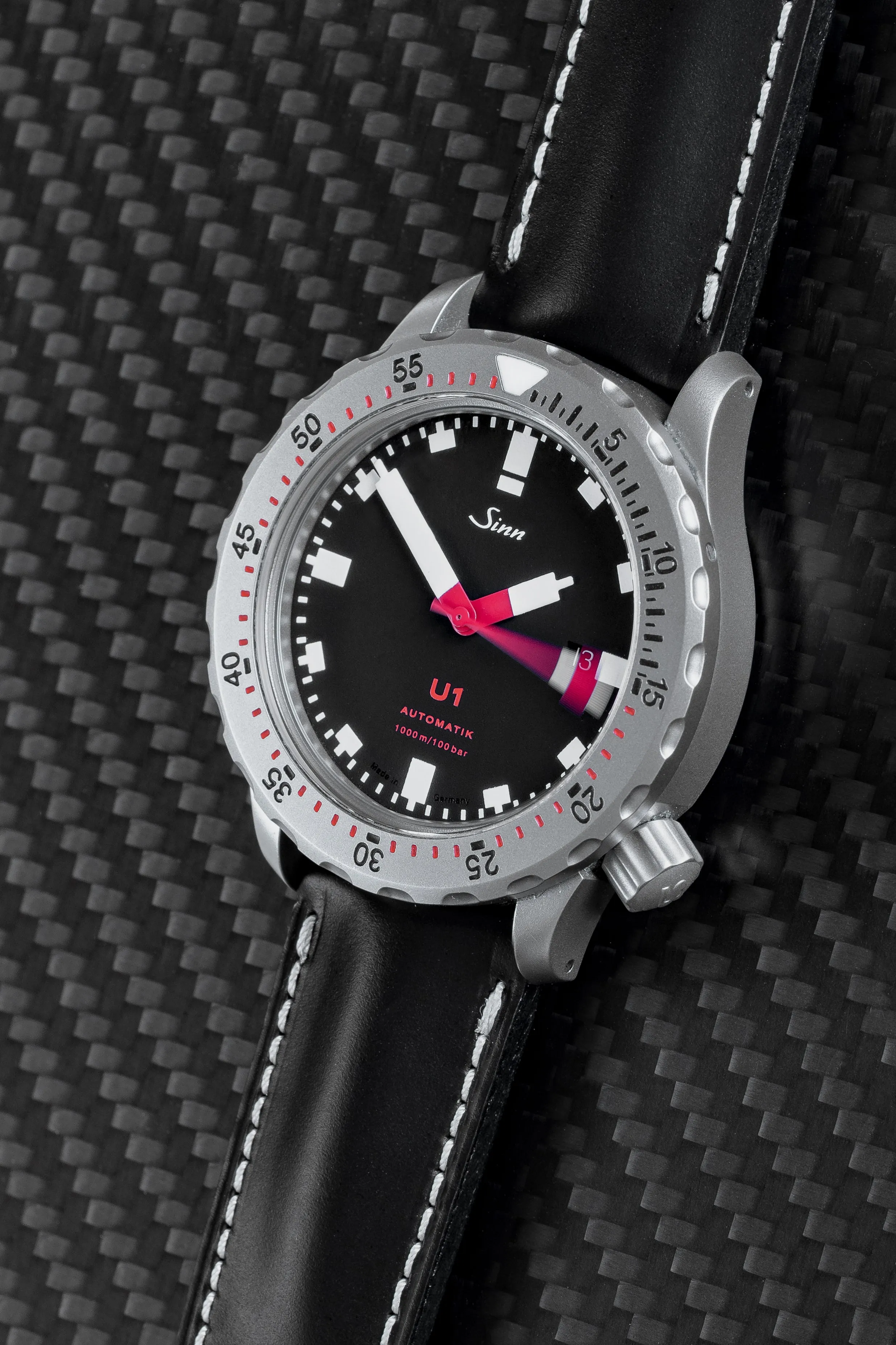 Di-Modell OFFROAD Calfskin Leather Watch Strap in BLACK