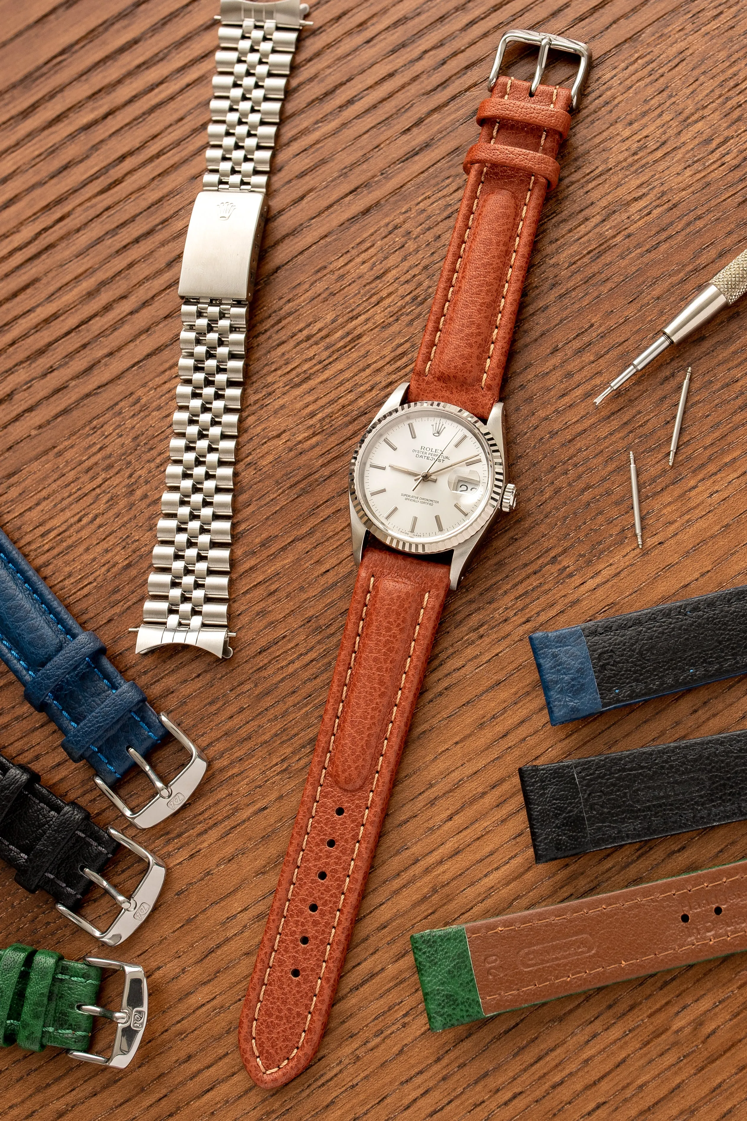 Di-Modell POLO SHERPA Waterproof Padded Leather Watch Strap in GOLD BROWN