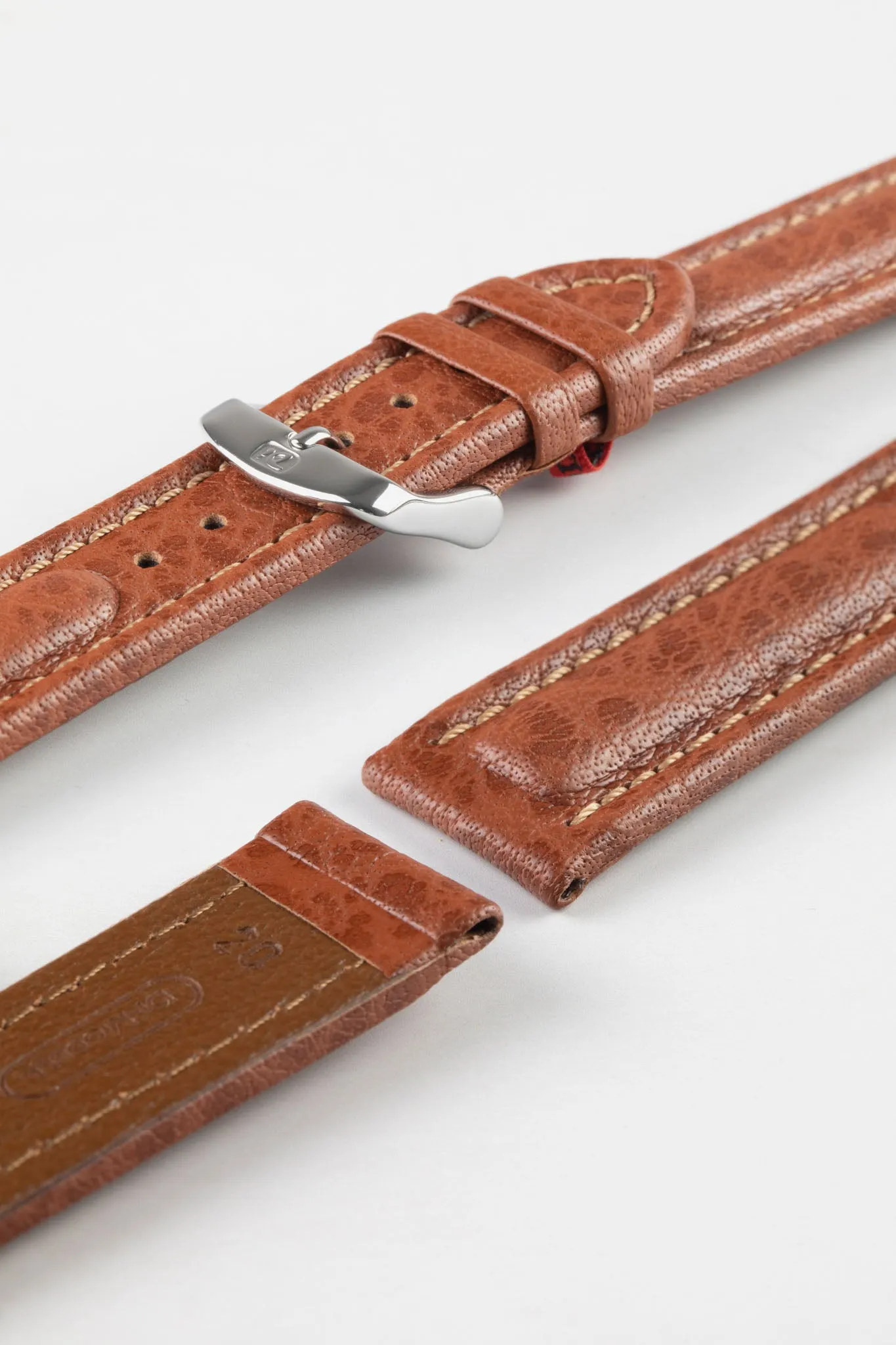 Di-Modell POLO SHERPA Waterproof Padded Leather Watch Strap in GOLD BROWN