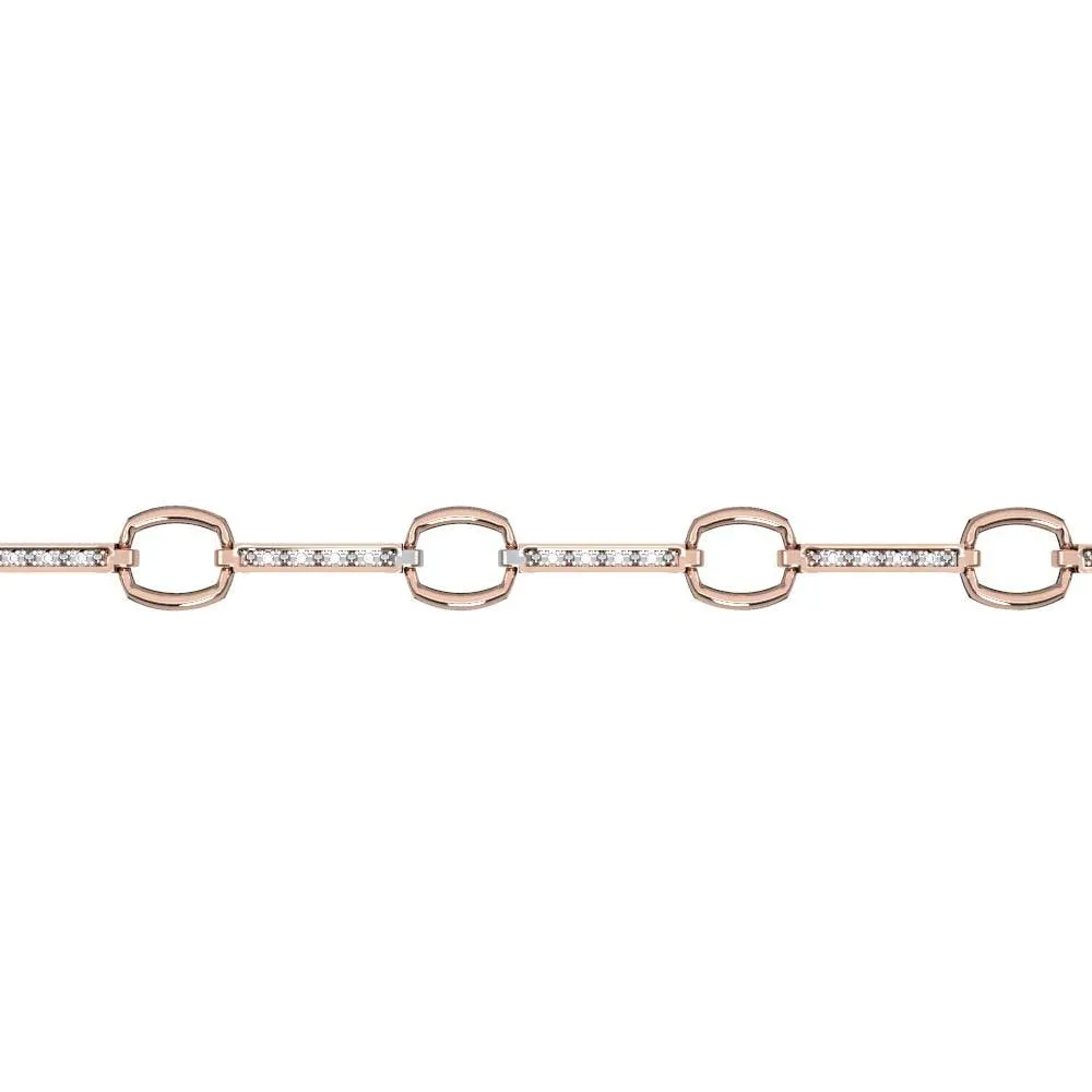 Diamond Fashion Bracelet in 10K Rose Gold