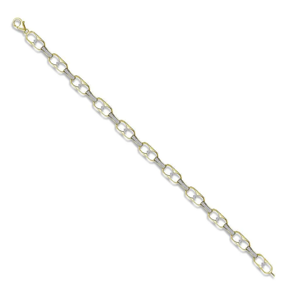 Diamond Link Fashion Bracelet 1/3 CTTW in 10K Yellow Gold