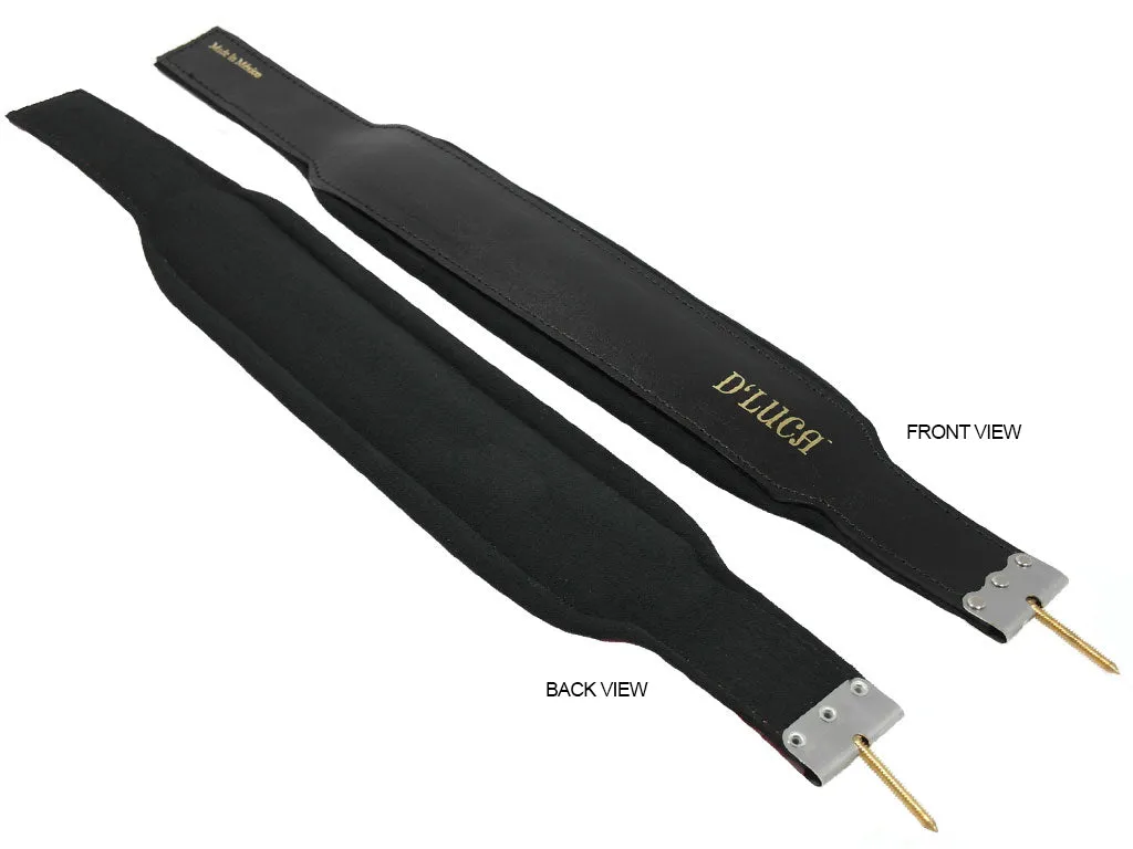 D'Luca Pro Series Genuine Leather Accordion Bass Straps 16.5 Inches Black