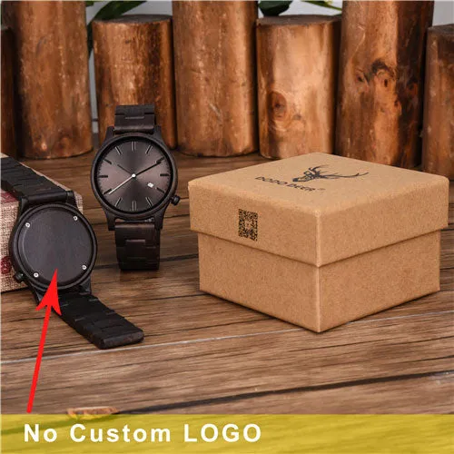 DODO DEER Men's Wood Watches Retro Ebony Wood Clock Male Unique Wooden Adjustable Band Quartz Wristwatch Relogio Masculino B09