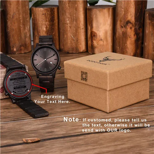 DODO DEER Men's Wood Watches Retro Ebony Wood Clock Male Unique Wooden Adjustable Band Quartz Wristwatch Relogio Masculino B09