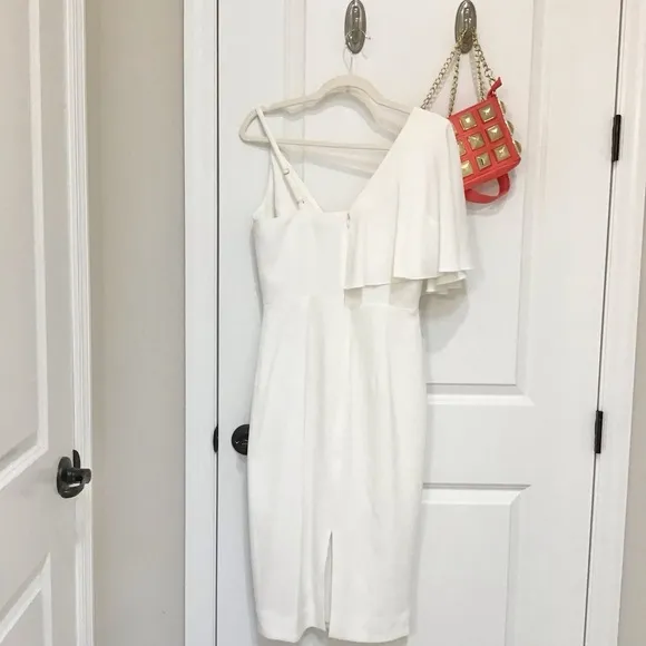 Dress The Population Beth Off White One Sleeve Dress Size S, EUC