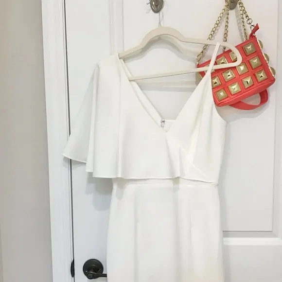 Dress The Population Beth Off White One Sleeve Dress Size S, EUC