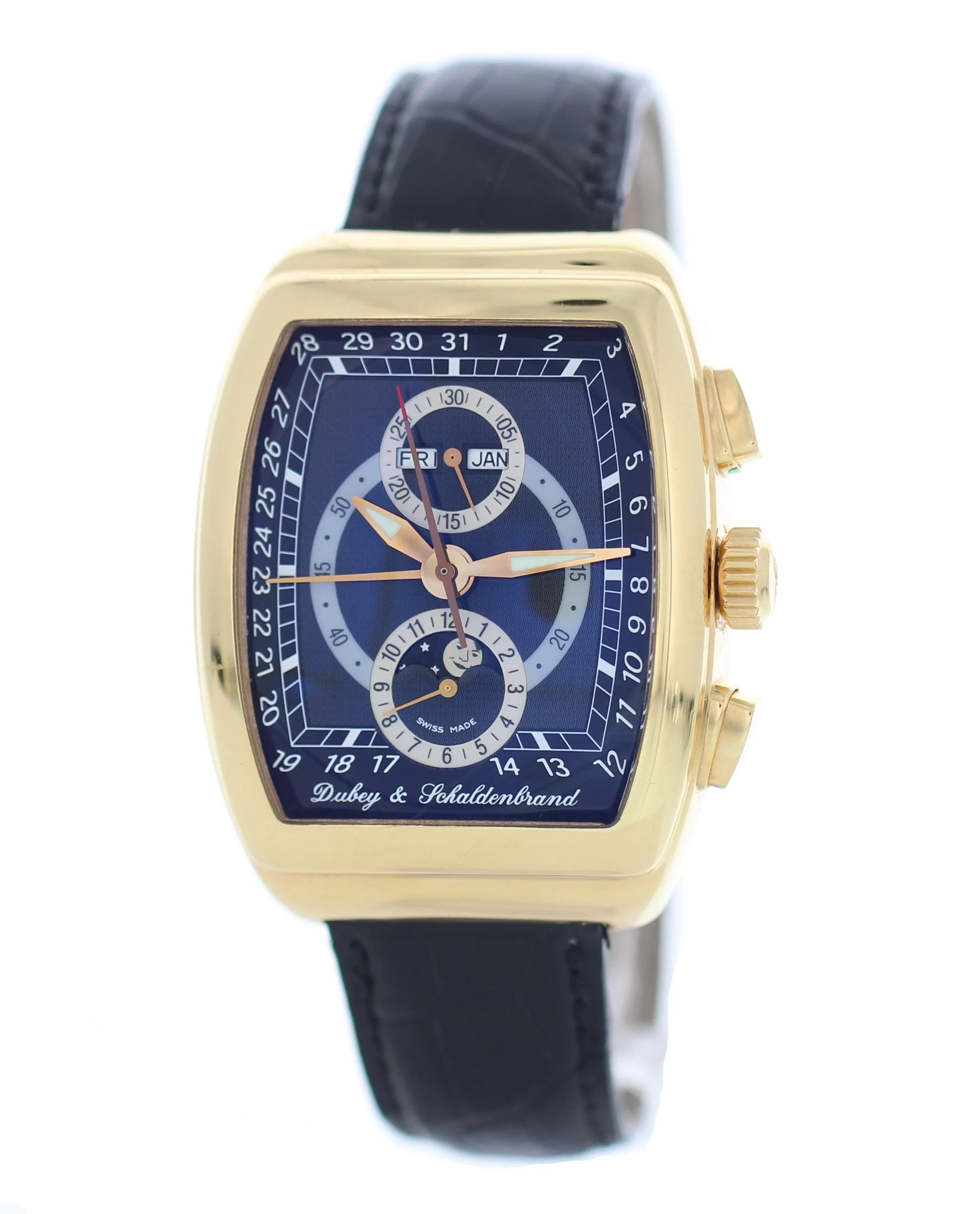 Dubey & Schaldenbrand Gran' Chrono Astro Moon Phase 18k Yellow Gold