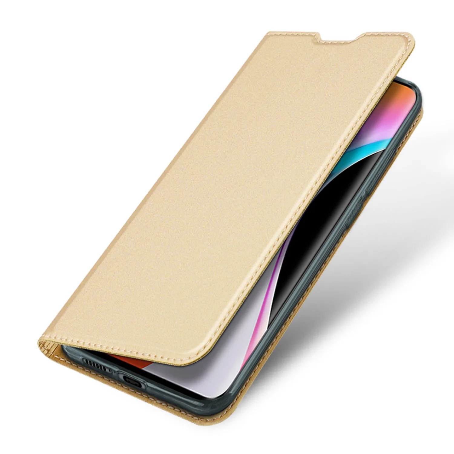 DUX DUCIS For XIAOMI 10/MI 10 Pro Fall Resistant Mobile Phone Cover Magnetic Leather Protective Case with Cards Slot Bracket Tyrant Gold