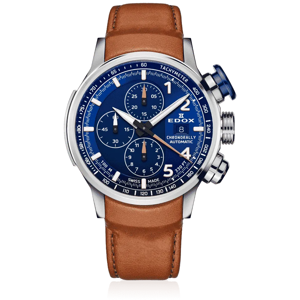 EDOX SWISS MADE 01129-TBUCBR-BUBR CHRONORALLY AUTOMATIC