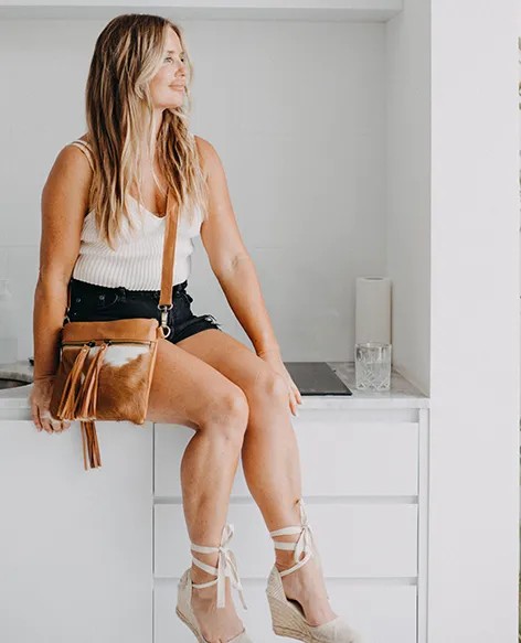 'Electra' Cowhide Cross Body Bag