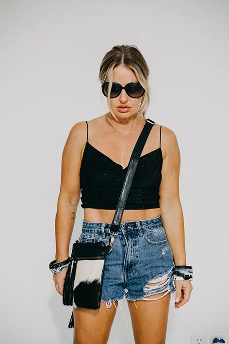 'Electra' Cowhide Cross Body Bag