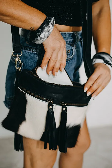 'Electra' Cowhide Cross Body Bag