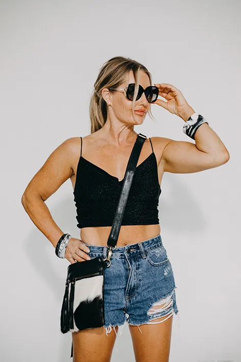 'Electra' Cowhide Cross Body Bag