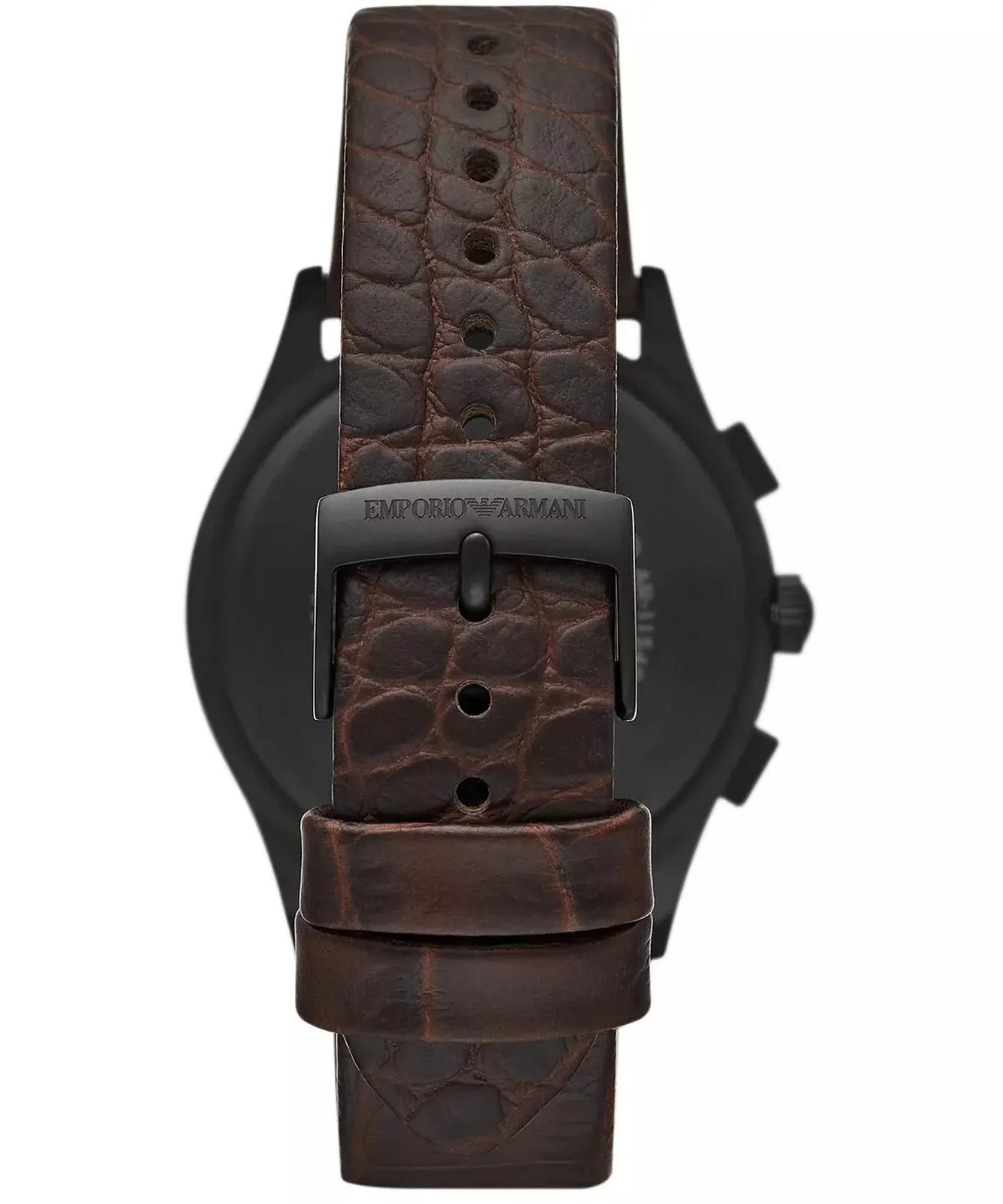 Emporio Armani Gents Chronograph Brown Leather Strap Watch