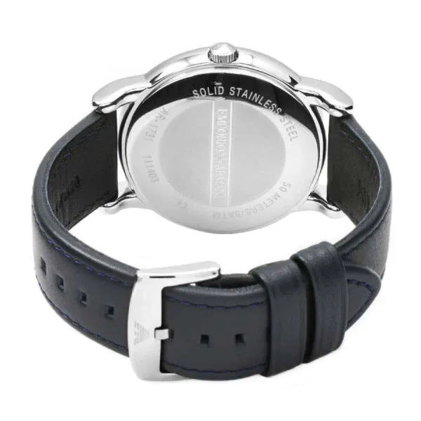 EMPORIO ARMANI Luigi Blue Leather Blue Dial Quartz Watch for Gents- EMPORIO ARMANI AR-1731
