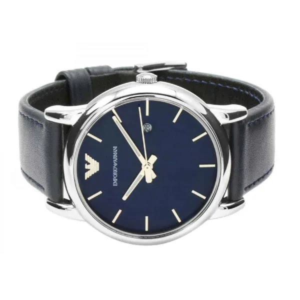 EMPORIO ARMANI Luigi Blue Leather Blue Dial Quartz Watch for Gents- EMPORIO ARMANI AR-1731