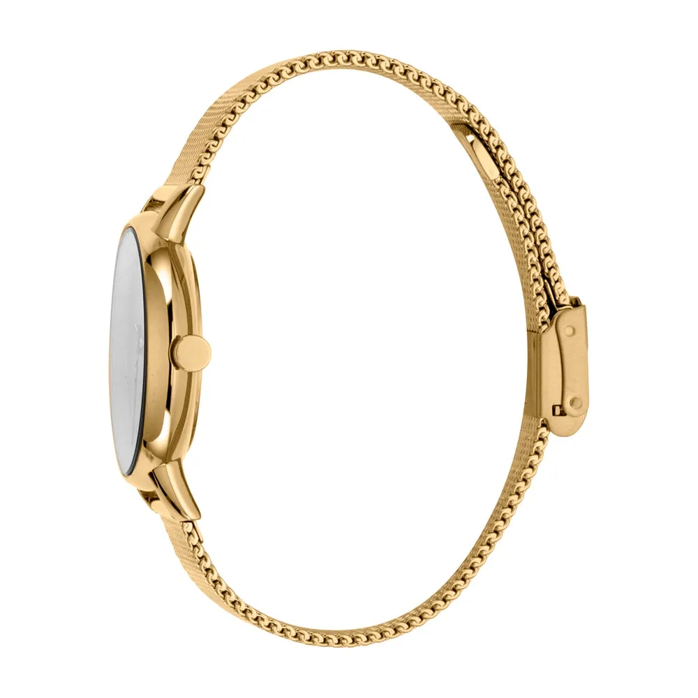 Esprit Ladies IP Gold Stainless Steel Watch Multi Color Dial & Mesh Bracelet