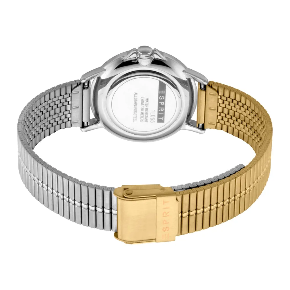 Esprit Ladies Stainless Steel Watch 2Tone Dial & Bicolor Mesh Bracelet