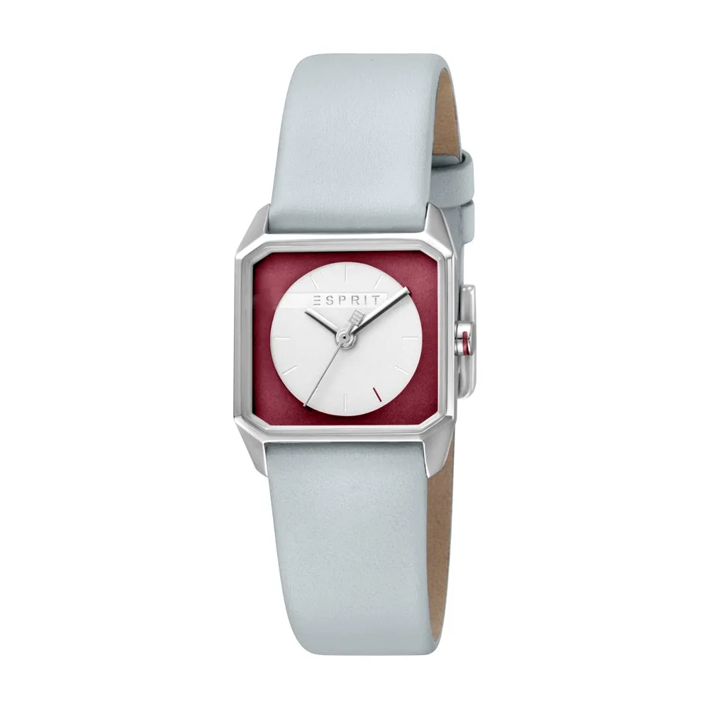 Esprit Ladies Stainless Steel Watch 2Tone Dial & Light Blue Leather Strap