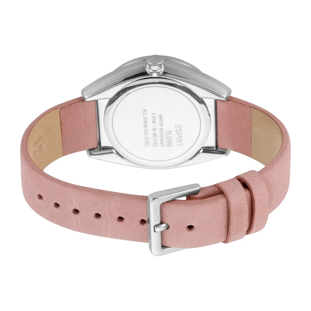 Esprit Ladies Stainless Steel Watch Stones on Bezel & Leather Strap