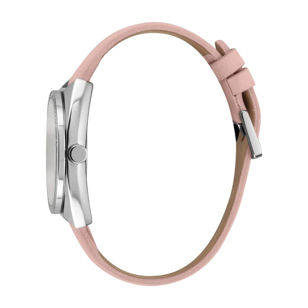 Esprit Ladies Stainless Steel Watch Stones on Bezel & Leather Strap