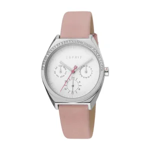 Esprit Ladies Stainless Steel Watch Stones on Bezel & Leather Strap