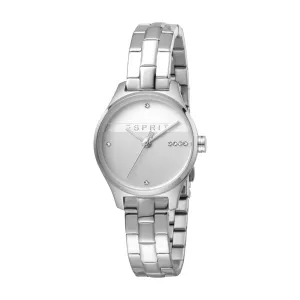 Esprit Ladies Stainless Steel Watch White Dial With Stones & Metal Bracelet