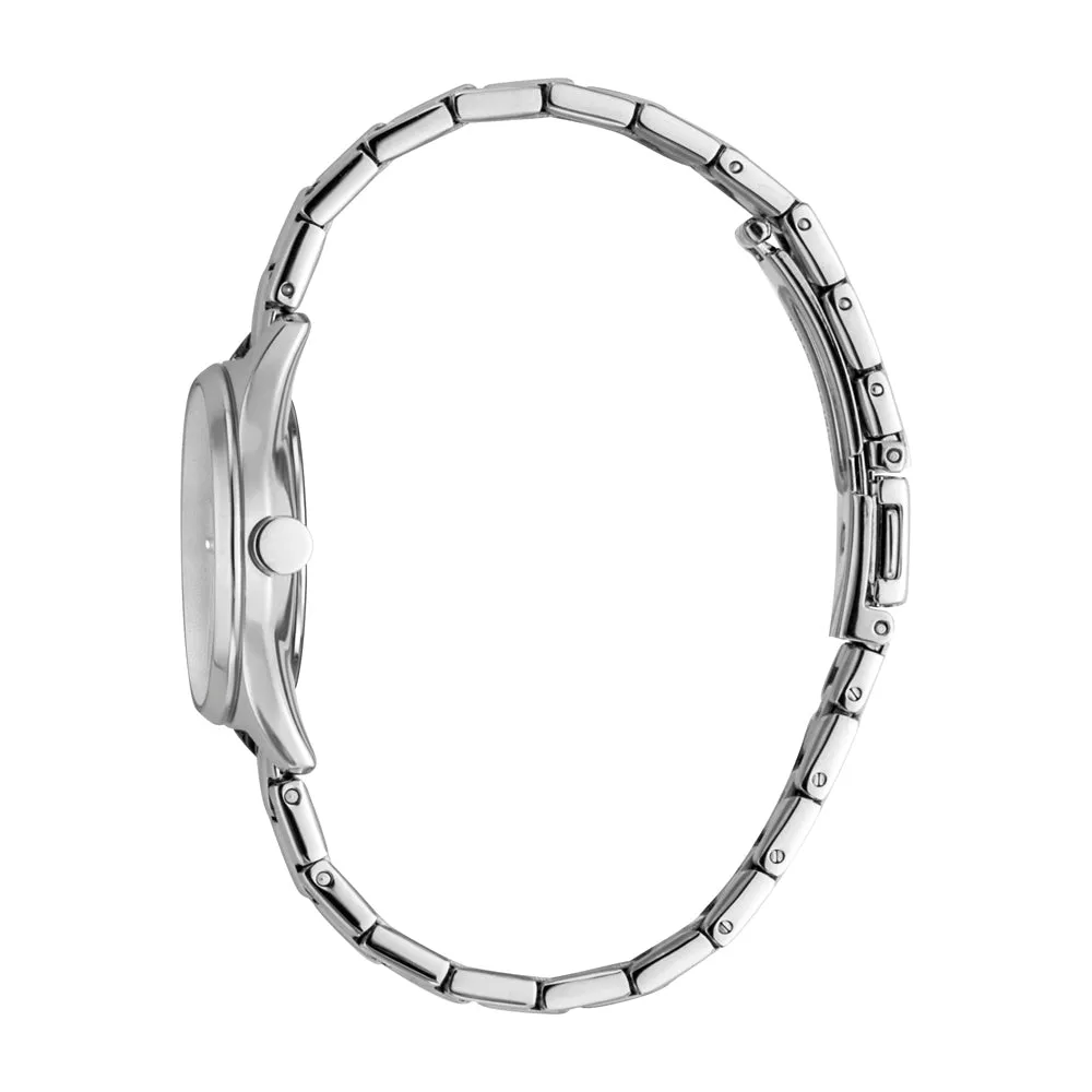 Esprit Ladies Stainless Steel Watch White Dial With Stones & Metal Bracelet