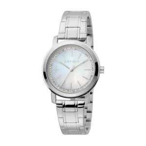 Esprit Women Watch, Silver Color Case, White Mop Dial, Stainless Steel Metal Bracelet