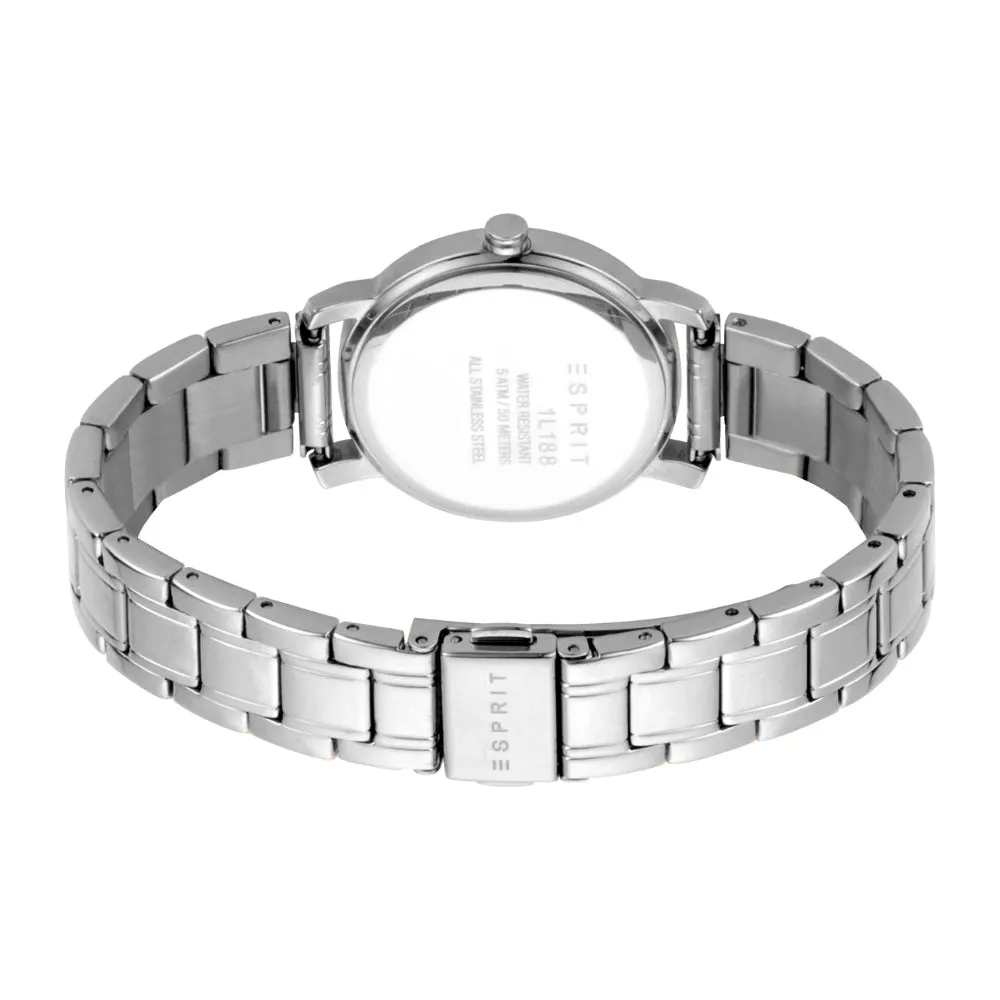 Esprit Women Watch, Silver Color Case, White Mop Dial, Stainless Steel Metal Bracelet