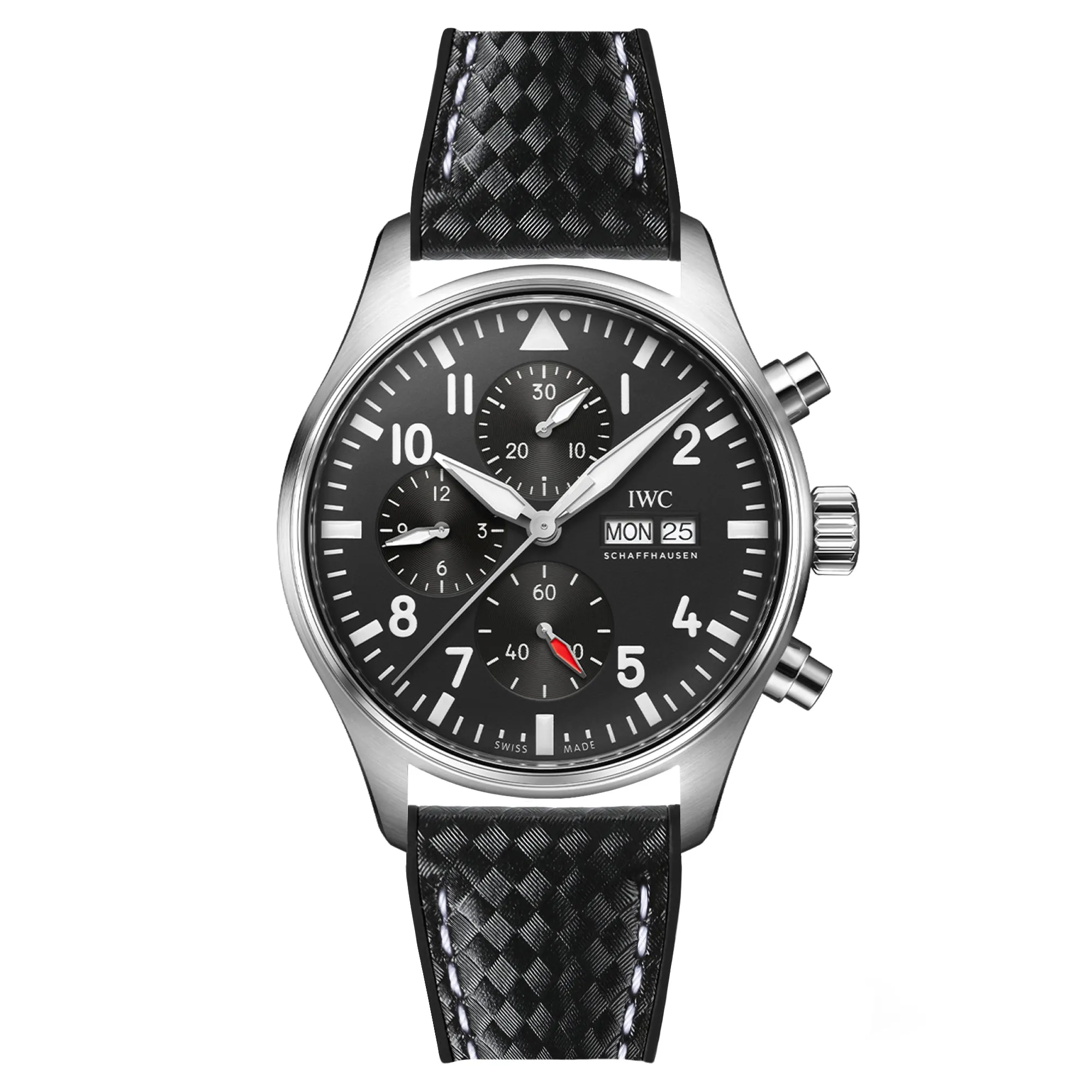 Ezra Leather Rubber Performance Hybrid Strap for IWC Pilot / Big Pilot - Black (8056)