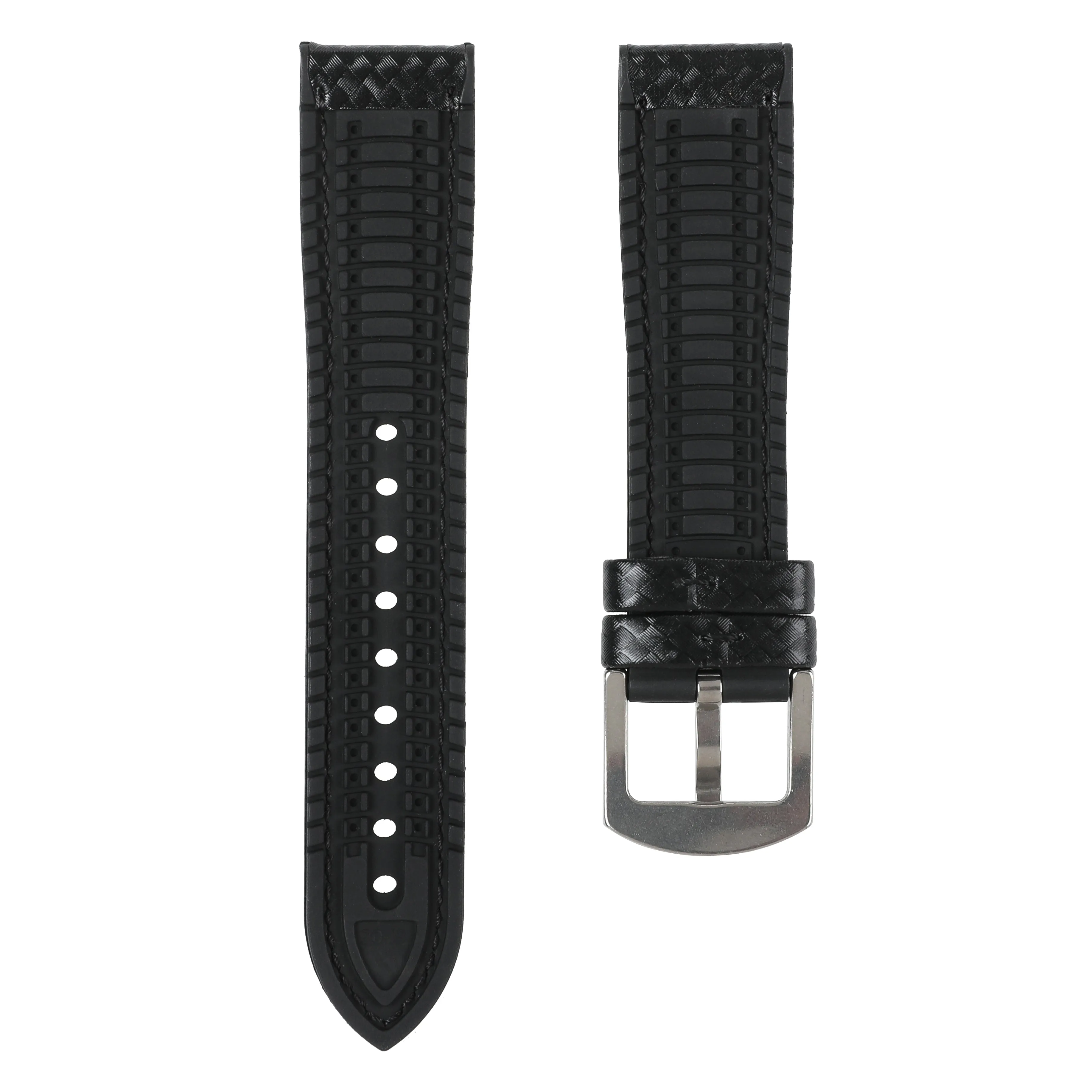 Ezra Leather Rubber Performance Hybrid Strap for IWC Pilot / Big Pilot - Black (8056)