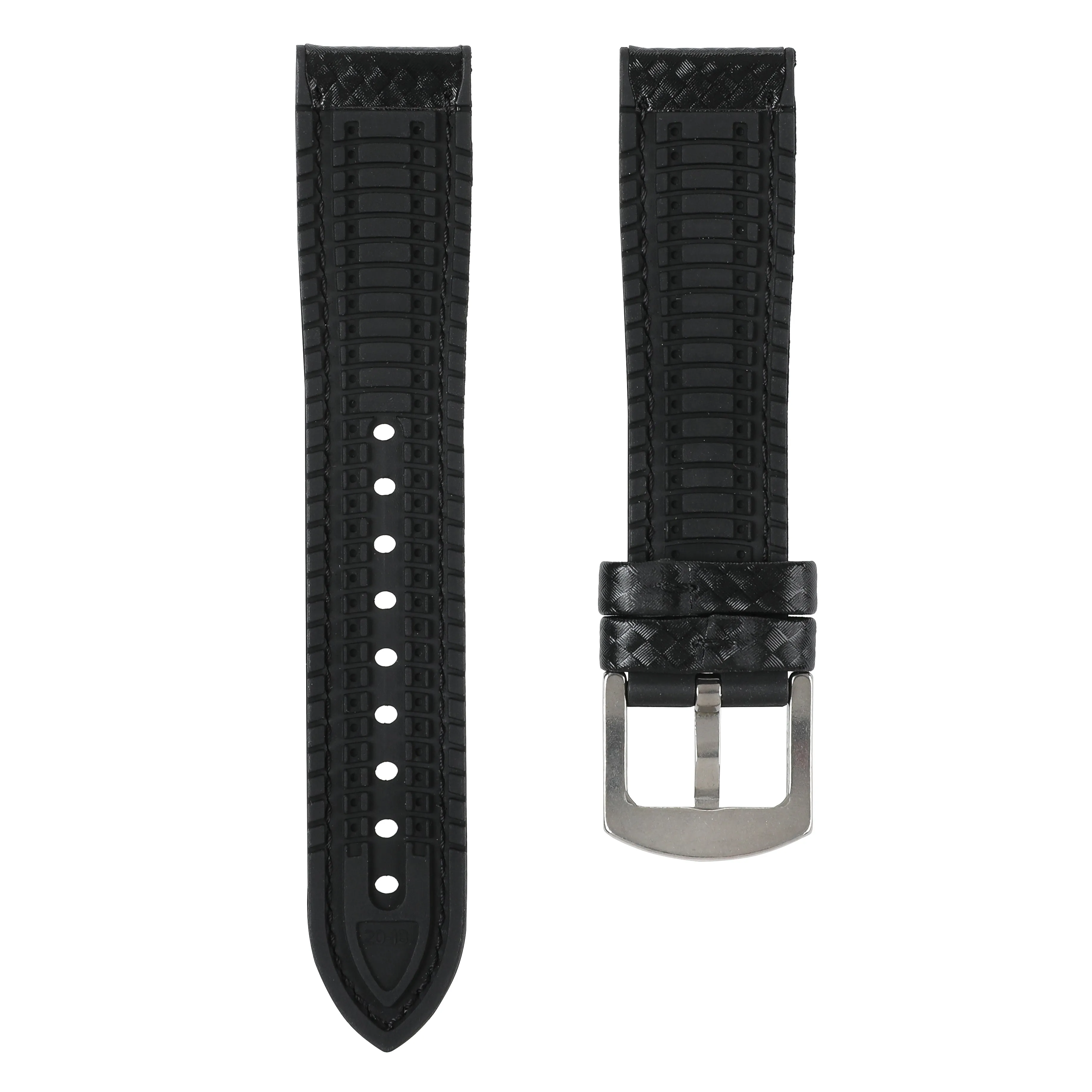 Ezra Leather Rubber Performance Hybrid Strap for IWC Pilot / Big Pilot - Black (8056)