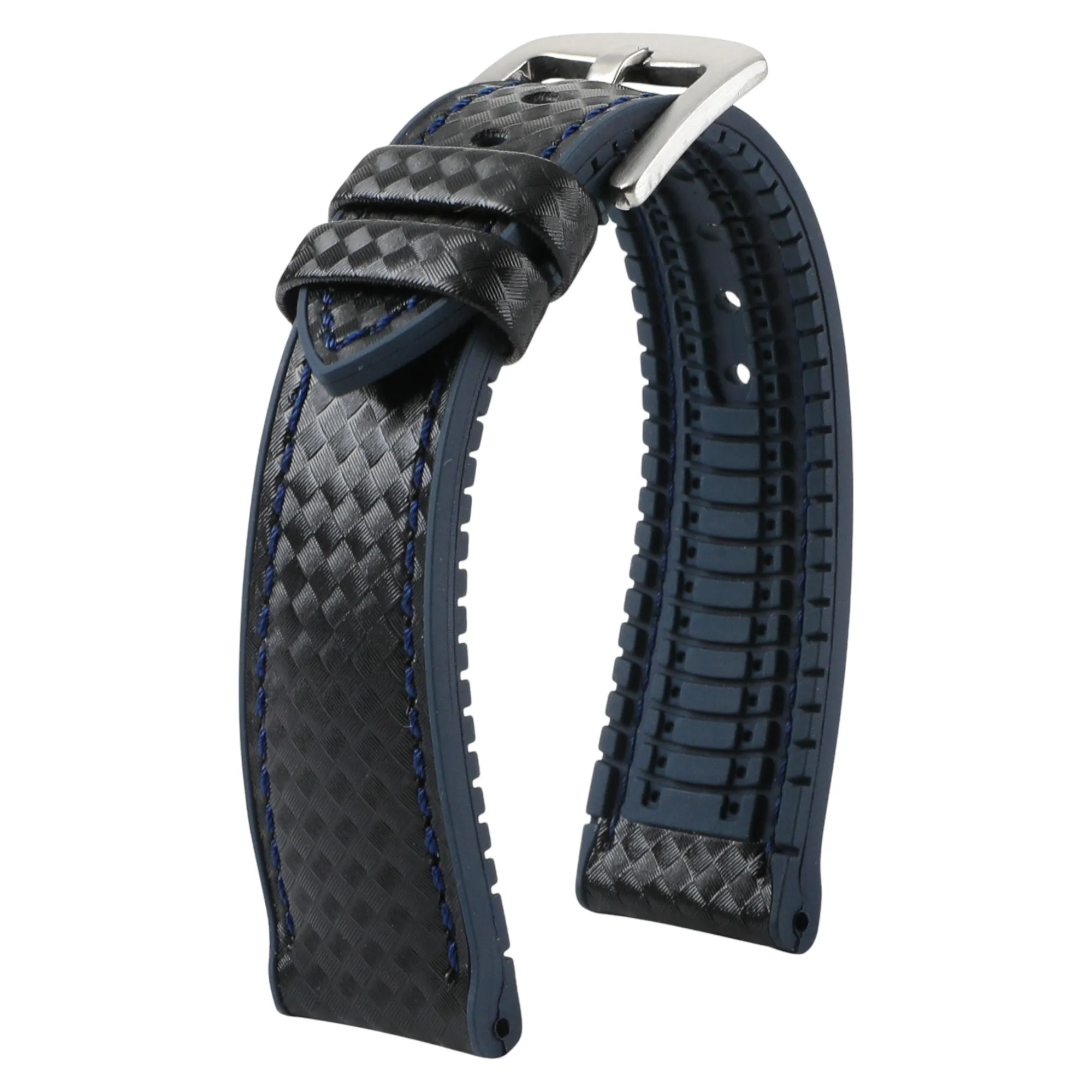 Ezra Leather Rubber Performance Hybrid Strap for IWC Pilot / Big Pilot - Black (8056)