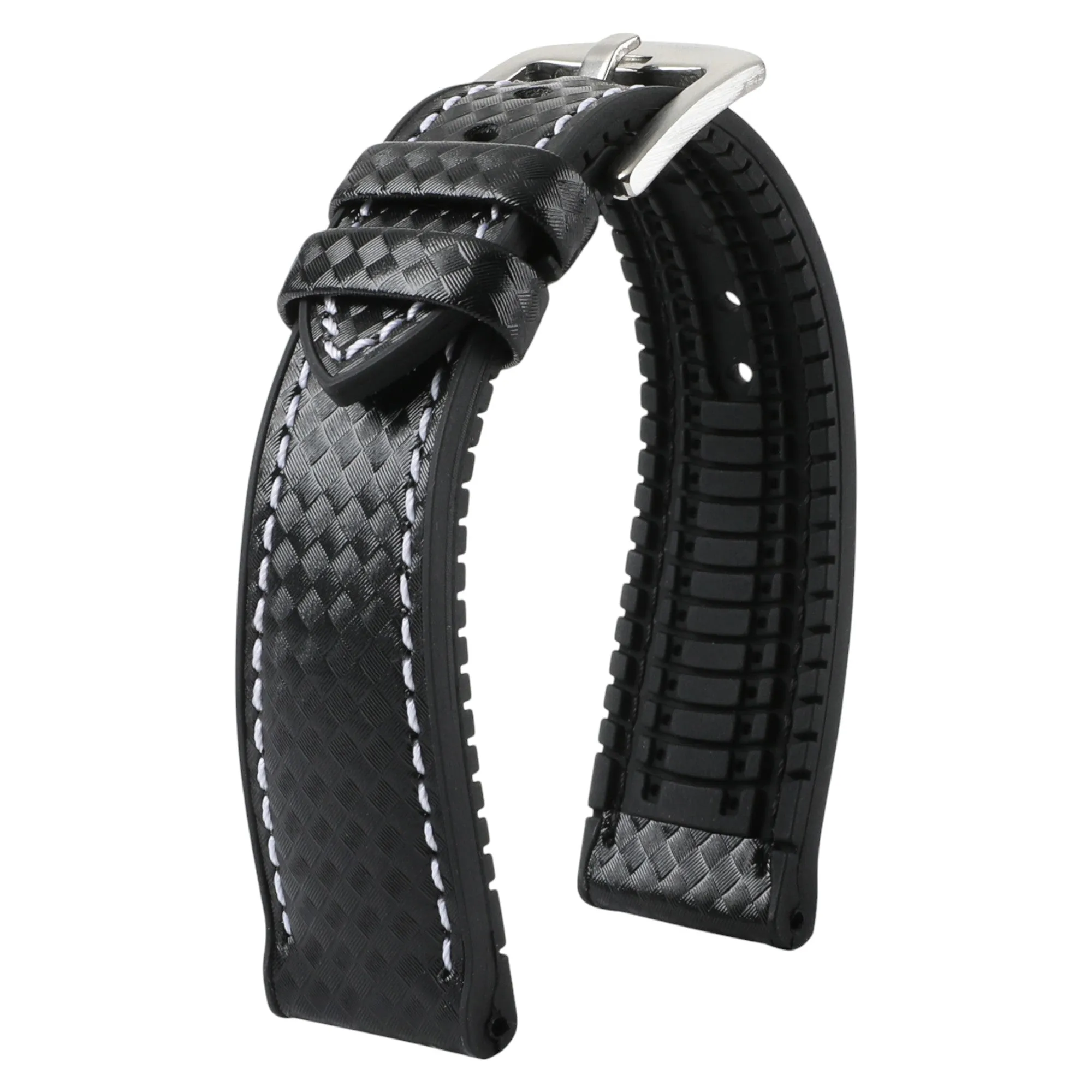Ezra Leather Rubber Performance Hybrid Strap for IWC Pilot / Big Pilot - Black (8056)