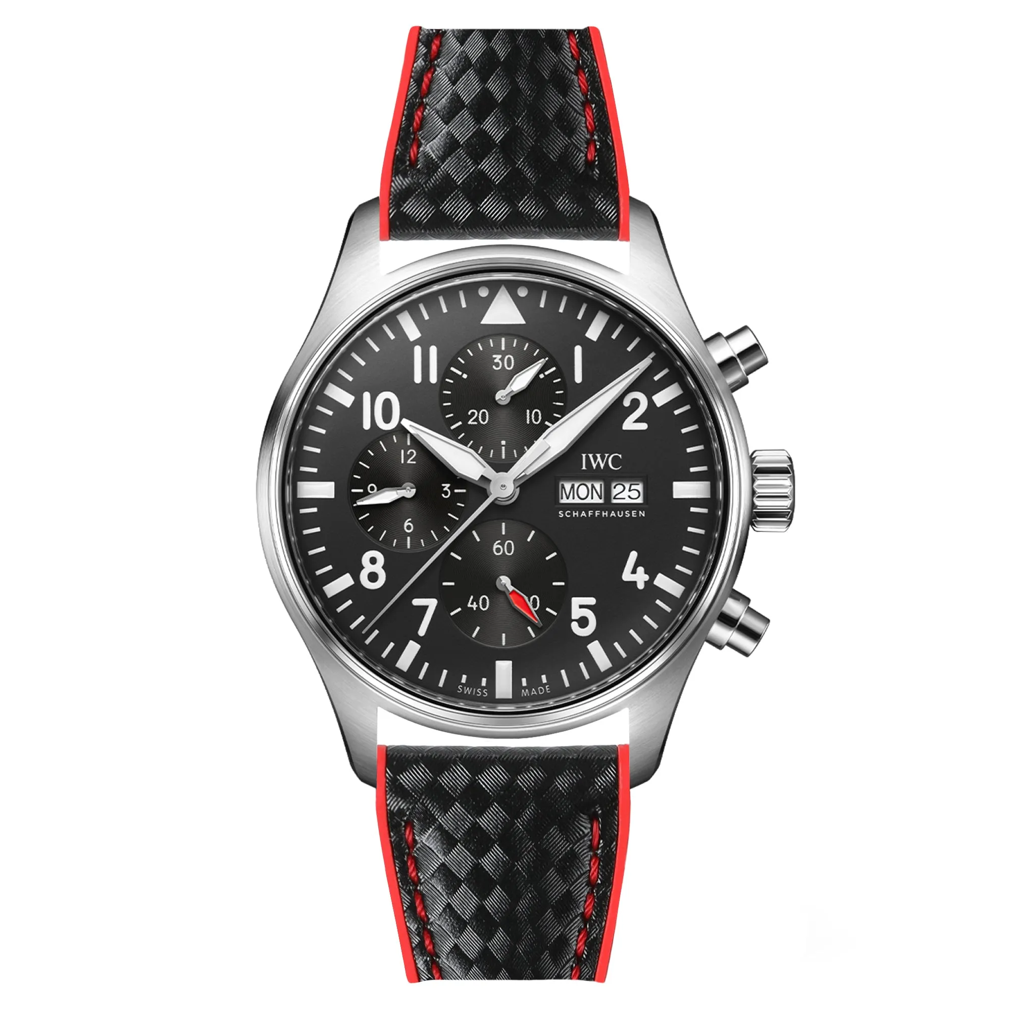 Ezra Leather Rubber Performance Hybrid Strap for IWC Pilot / Big Pilot - Black (8056)