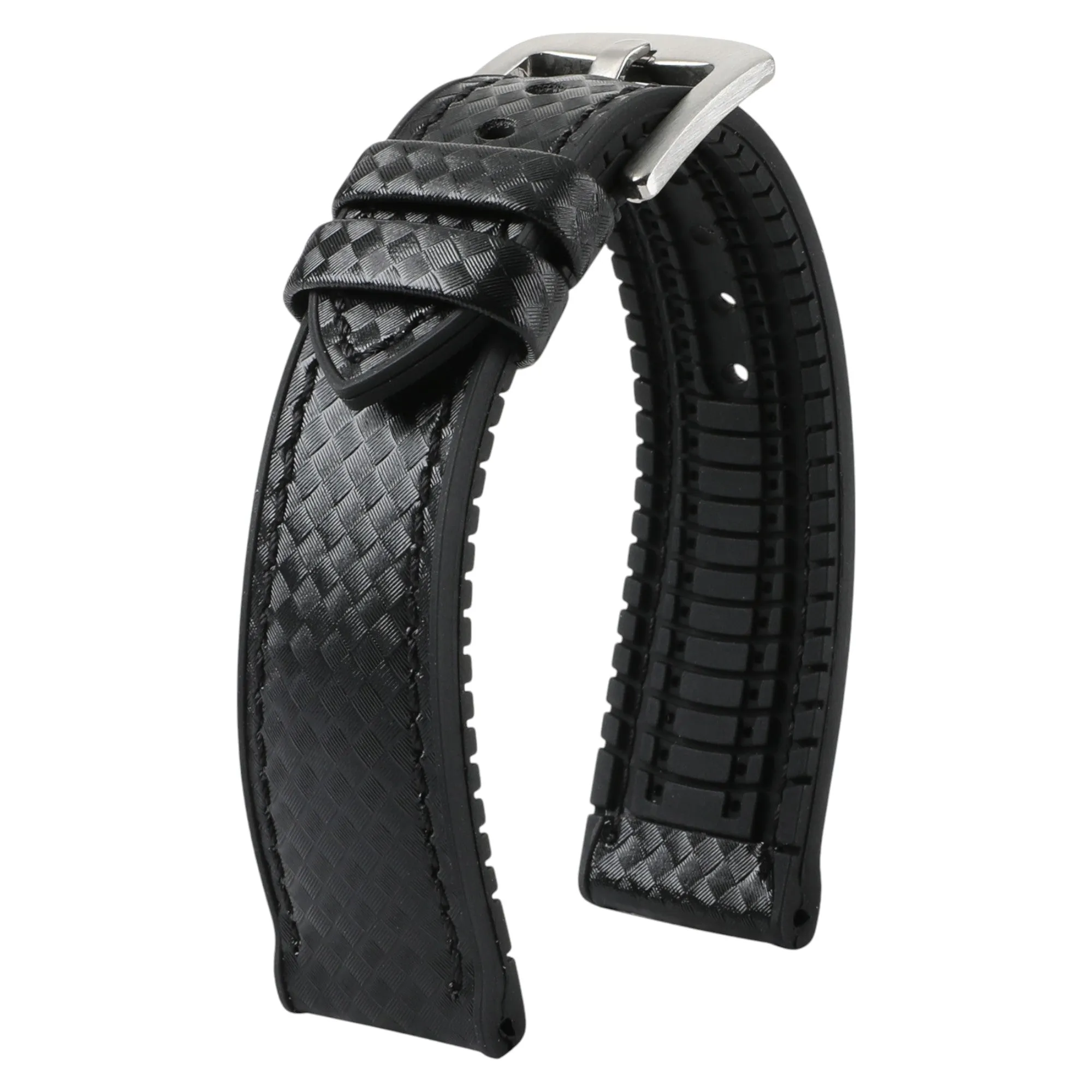 Ezra Leather Rubber Performance Hybrid Strap for IWC Pilot / Big Pilot - Black (8056)