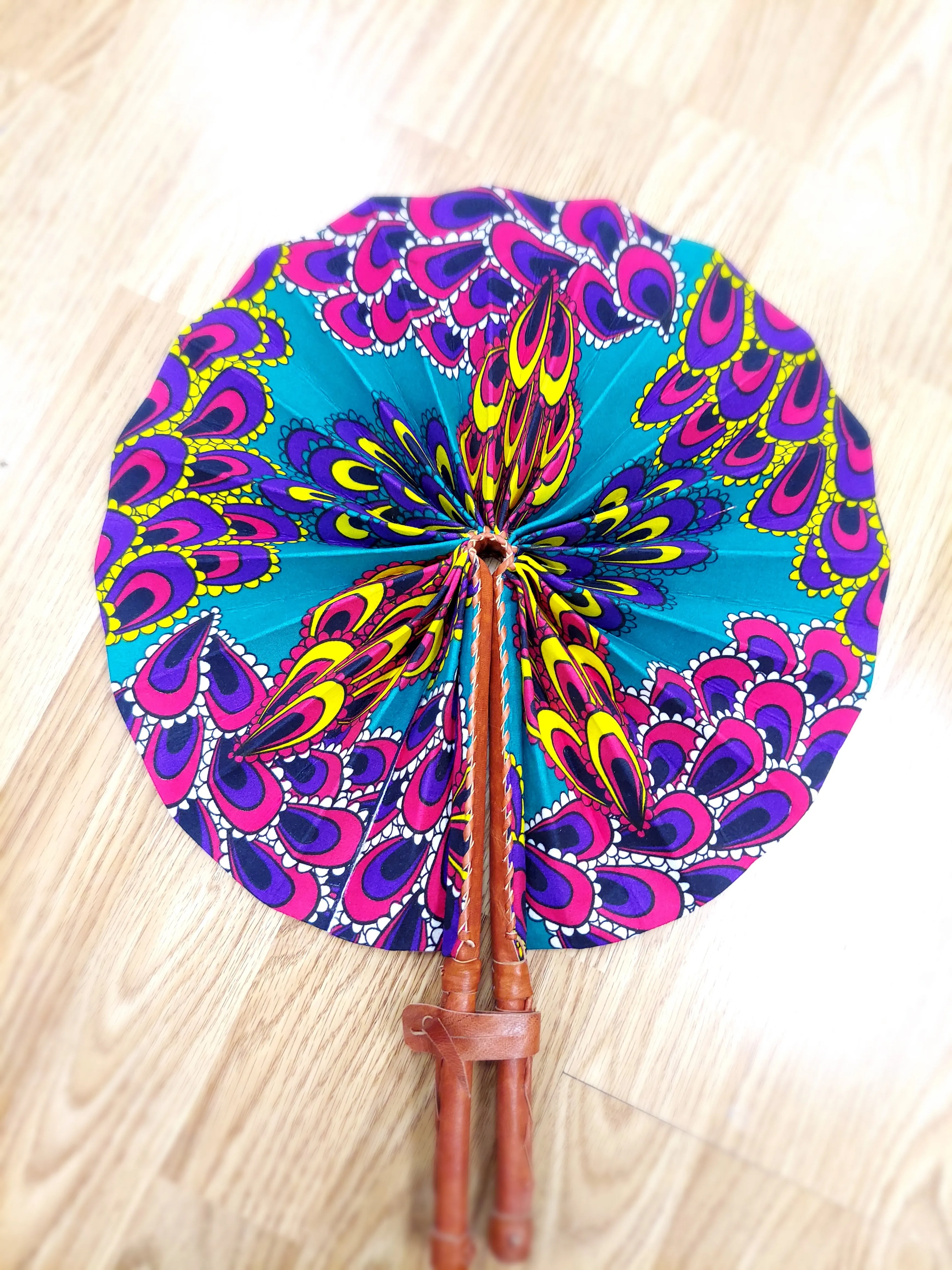 Fan - African Fabric Foldable ( LARGE)