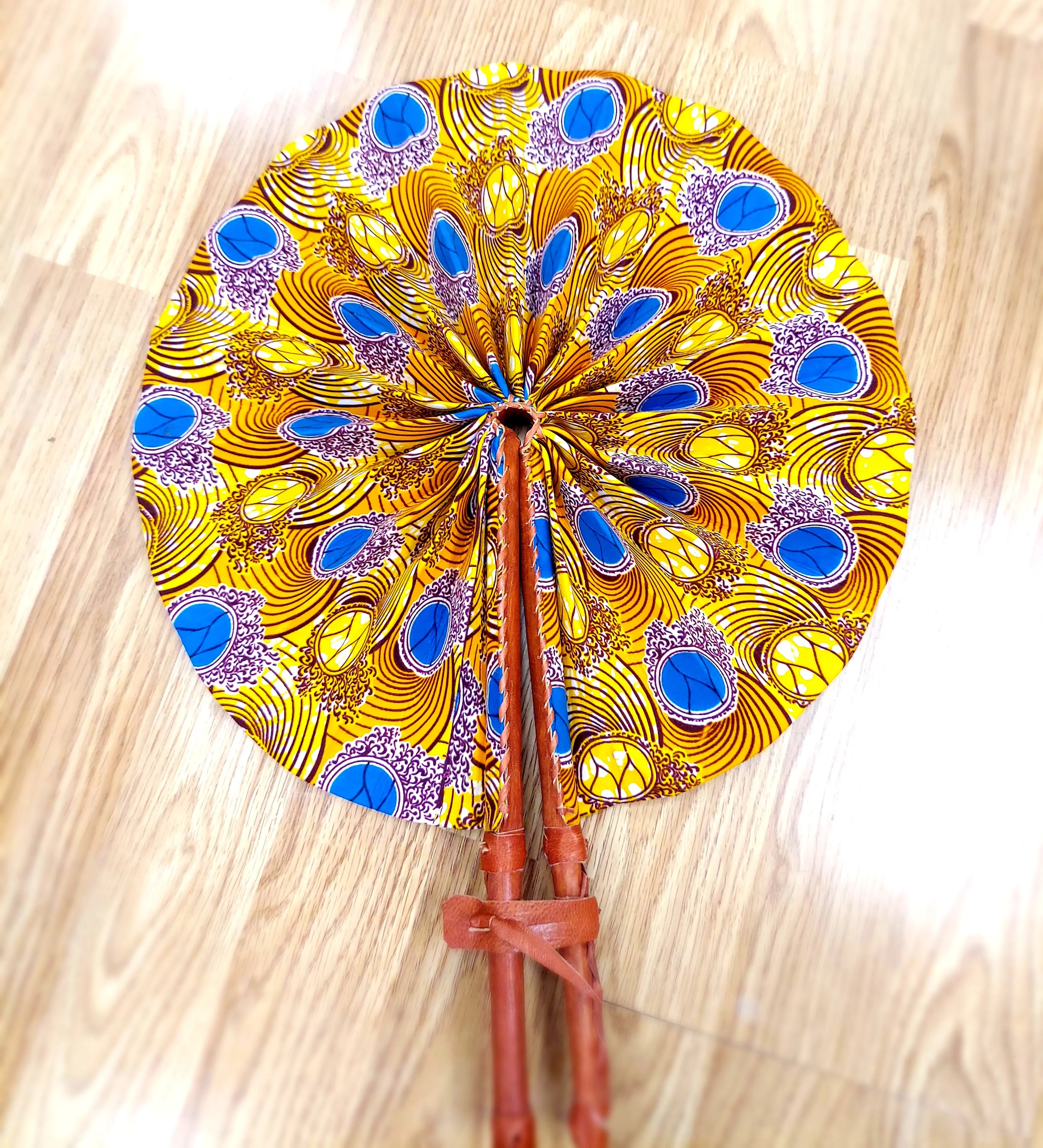 Fan - African Fabric Foldable ( LARGE)