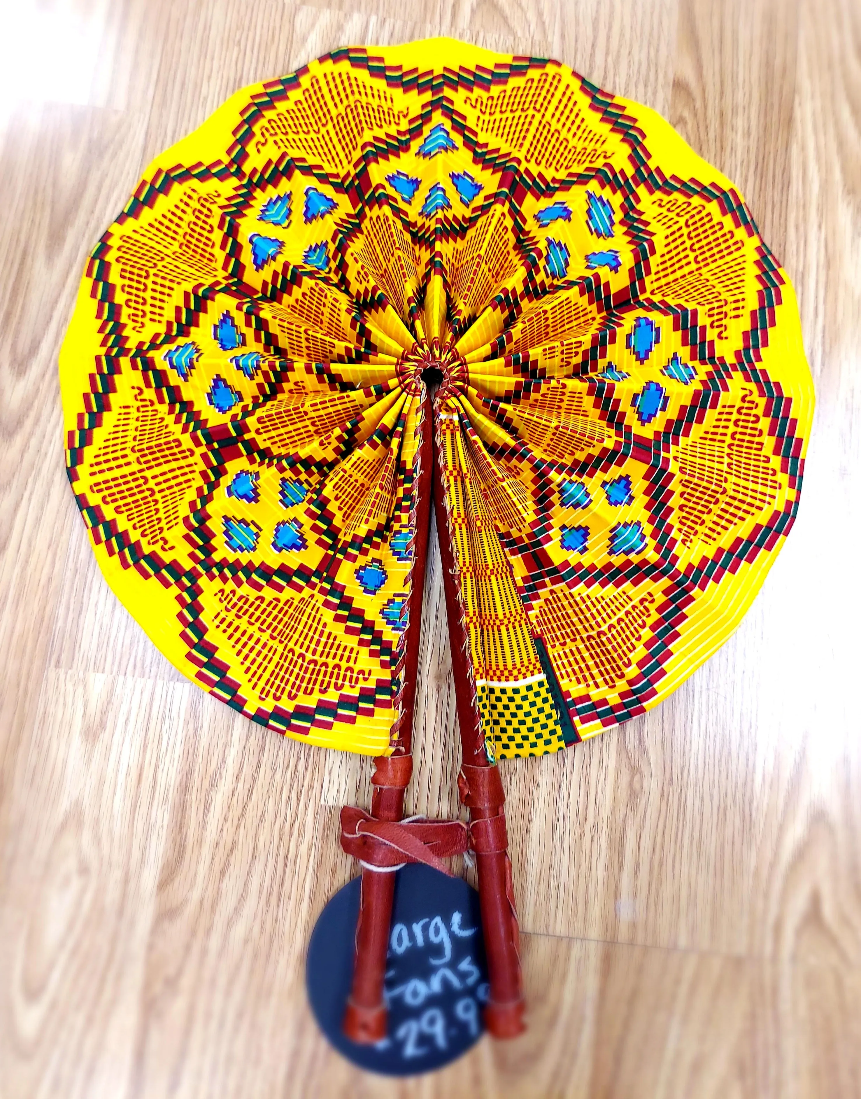 Fan - African Fabric Foldable ( LARGE)