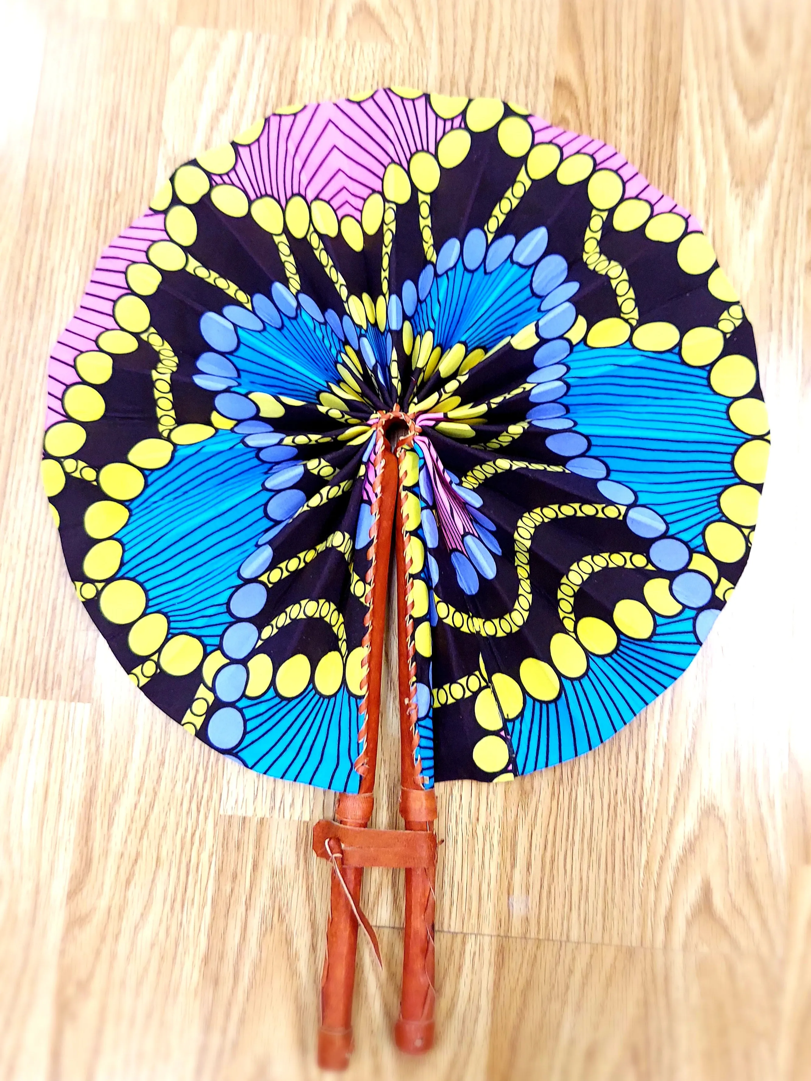 Fan - African Fabric Foldable ( LARGE)