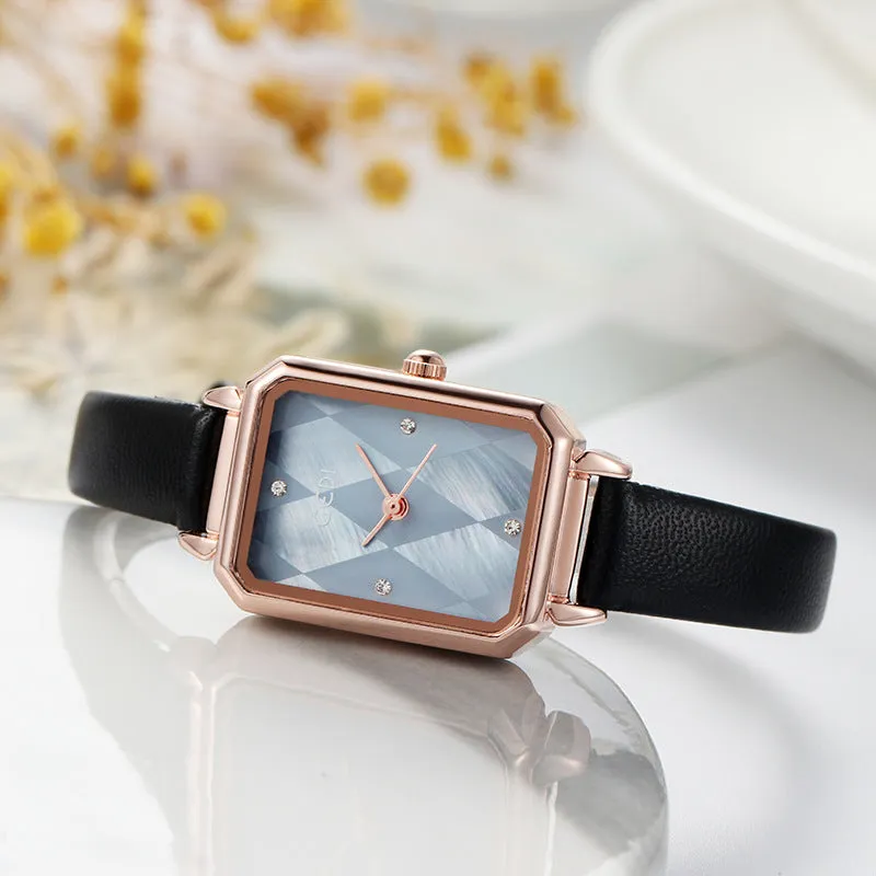 Fashion belt waterproof female student watch dial square Lady Watch